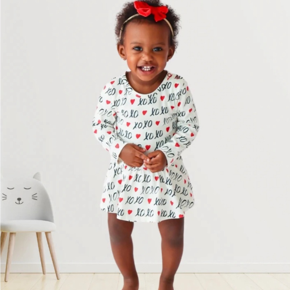 Lola and Taylor Heart Dress with Tights (0-3 Months)